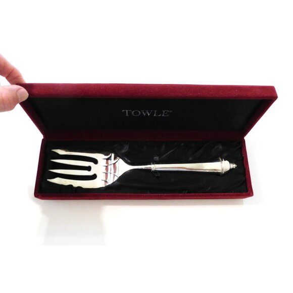 Towle Copenhagen Serving Fork Silver Plated In Original Box - Picture 1 of 7